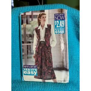 Butterick Sewing pattern 6568 blouse midi skirt vest